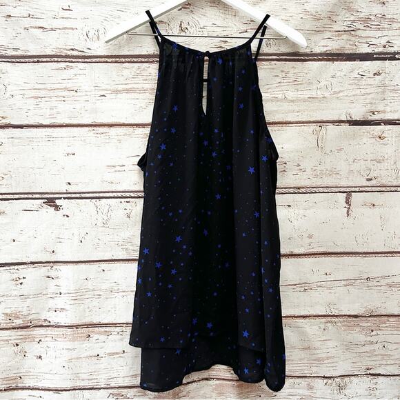 TORRID Black with Blue Stars Cold Shoulder Blouse Sz 3 - Picture 10 of 10